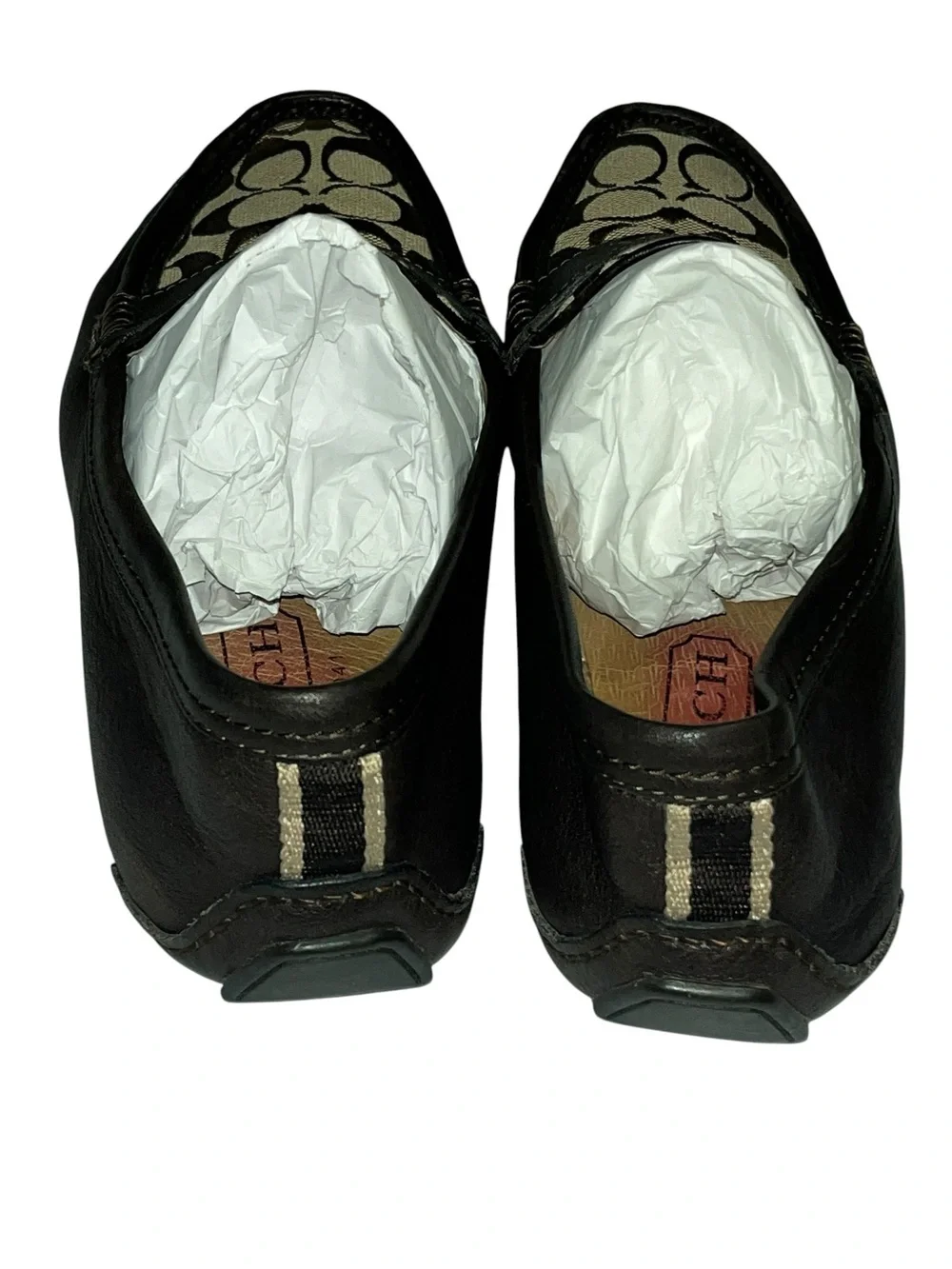 Coach Men’s Brown Signature Jacquard Penny Loafers